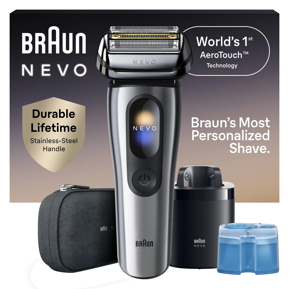 Braun NEVO 11000c Silver Men's Electric Shaver with World's 1st AeroTouch Tech